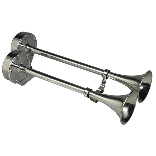Schmitt  Ongaro Deluxe All-Stainless Dual Trumpet Horn - 12V [10028]