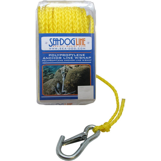 Sea-Dog Poly Pro Anchor Line w/Snap - 1/4" x 100 - Yellow [304206100YW-1]